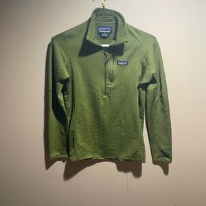 Patagonia 1/2 Zip R1 Regulator Fleece Pullover Waffle Weave Green Polartec Small